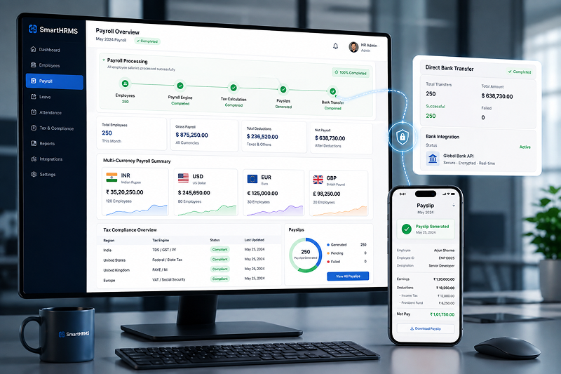 HRMS Payroll Management Dashboard